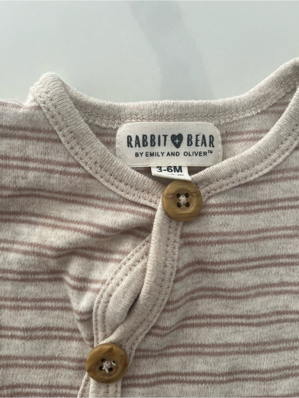 3-6M Rabbit & Bear Striped Set - Picture 2 of 3